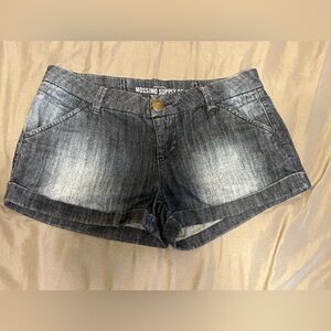 Mossimo Supply Co. sz 5 (junior) cuffed shorts dark denim look with fade…